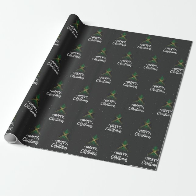 Merry Christmas with Jamaica flag Wrapping Paper (Unrolled)
