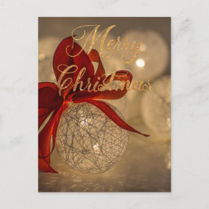 Merry christmas with light balls  holiday postcard