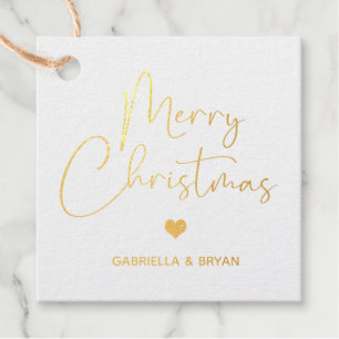 Merry Christmas With Love Foil Favour Tags
