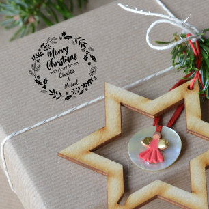 Merry Christmas with love from (custom), Rubber Stamp