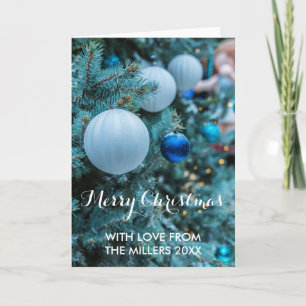 Merry Christmas With Love Personalise Family Name Card