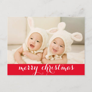 Merry Christmas with Love Photo Holiday Postcard