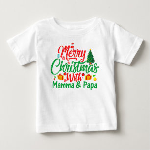 Merry Christmas with Mamma & Papa-42705 Baby T-Shirt