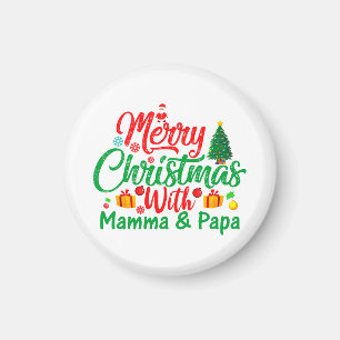 Merry Christmas with Mamma & Papa-42705 Magnet