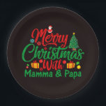 Merry Christmas with Mamma & Papa-42705 Paper Plate<br><div class="desc">Celebrate the joy of Christmas with mamma and papa. Perfect festive family design for gifts,  apparel,  and holiday memories. (You may search for design code 42705 to explore more matching items.).</div>