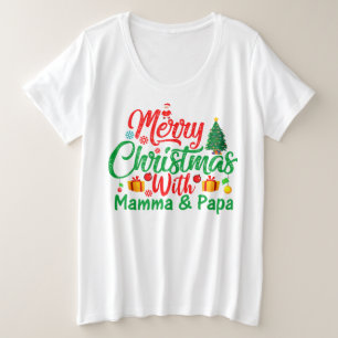 Merry Christmas with Mamma & Papa-42705 Plus Size T-Shirt