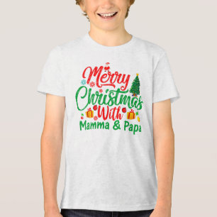 Merry Christmas with Mamma & Papa-42705 Tri-Blend Shirt