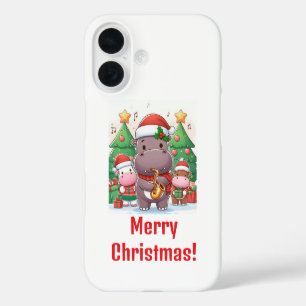 Merry Christmas with Moo Deng iPhone 16 Case