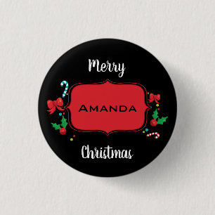 Merry Christmas with Name Introductory Pin