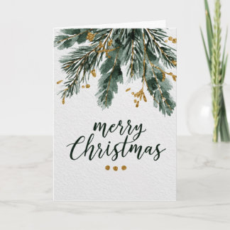 Merry Christmas with Pine Branches Card