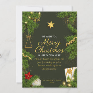 Merry Christmas With Quotes Holiday Card
