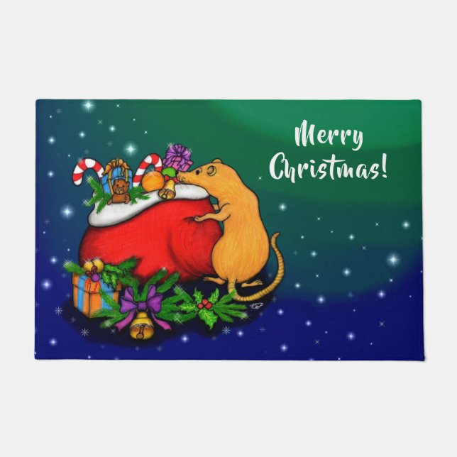 Merry Christmas with Rat Prince Doormat (Front)