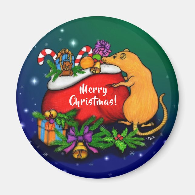 Merry Christmas with Rat Prince Magnet (Front)