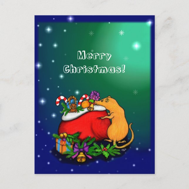 Merry Christmas with Rat Prince Postcard (Front)