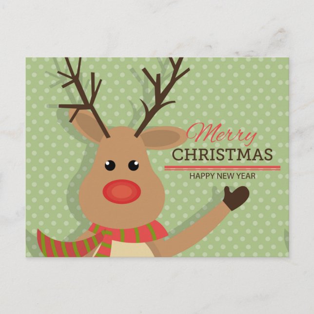Merry Christmas with Rudolph Postcard (Front)