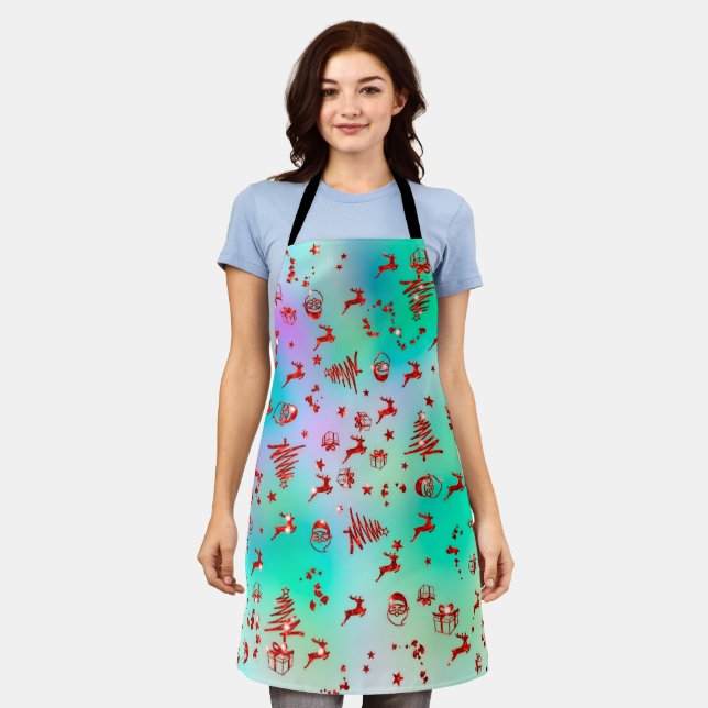Merry Christmas with Santa and more Apron (Worn)