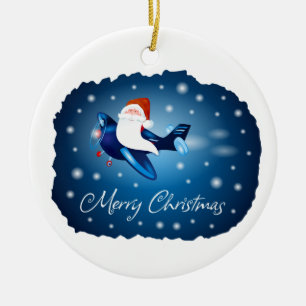 Merry Christmas with Santa Ceramic Tree Decoration