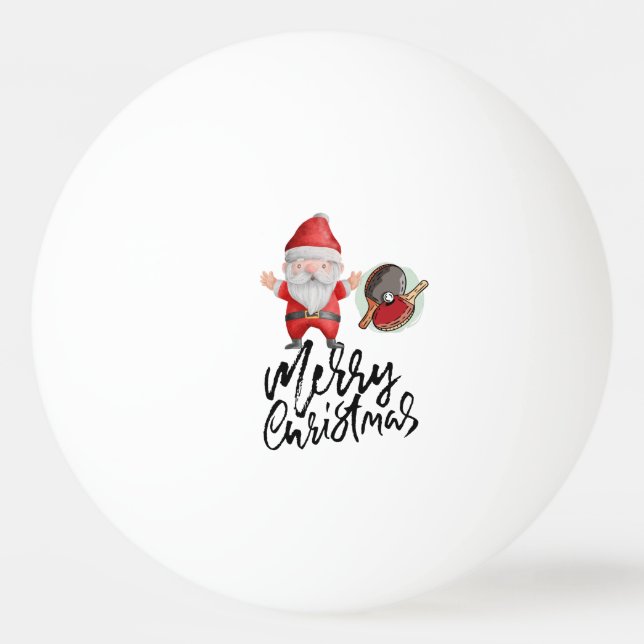 Merry Christmas with Santa Claus funny face Ping P Ping Pong Ball (Front)
