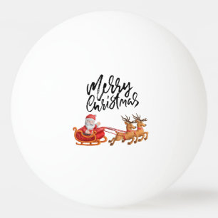 Merry Christmas with Santa Claus funny face Ping Pong Ball