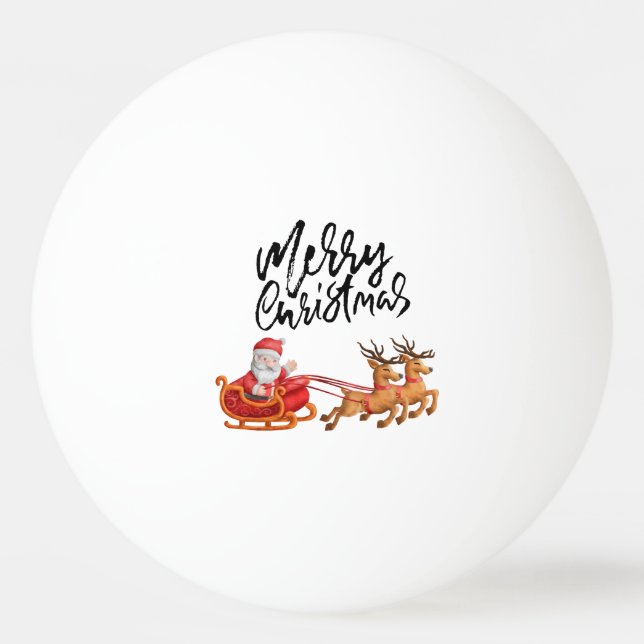Merry Christmas with Santa Claus funny face Ping Pong Ball (Front)