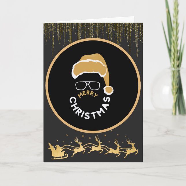 Merry Christmas With Santa Clause Holiday Card (Front)