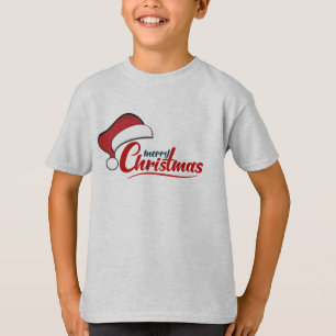 Merry Christmas with Santa Hat T-Shirt