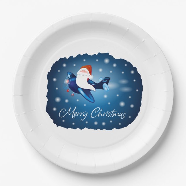 Merry Christmas with Santa Paper Plate (Front)