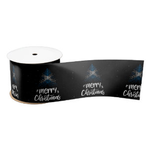 Merry Christmas with Scotland flag Satin Ribbon