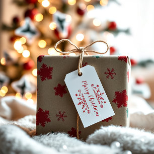 Merry Christmas with snowflake Gift Tags