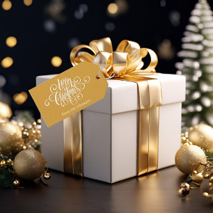 Merry Christmas with snowflake Gift Tags