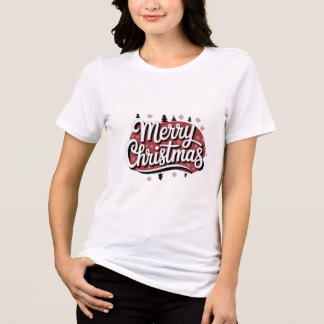 Merry Christmas with Snowflakes - Festive T-Shirt Tri-Blend Shirt