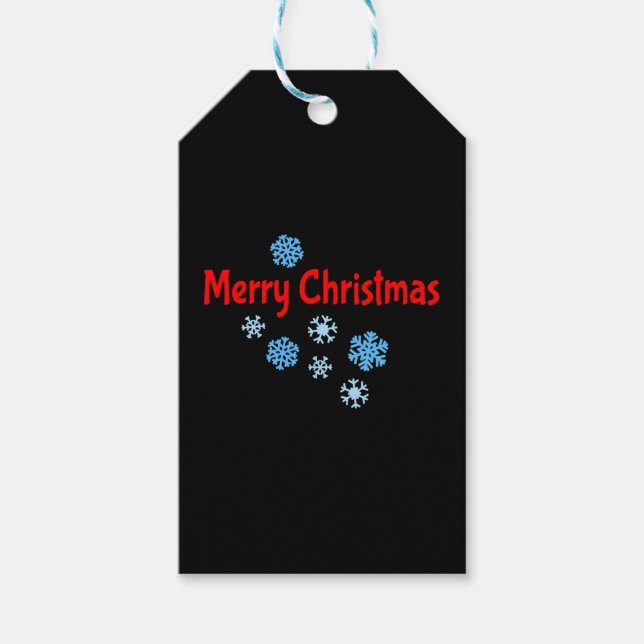 Merry Christmas with Snowflakes Gift Tags (Front)