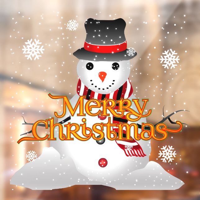 Merry Christmas with Snowman and Snowflakes (Sheet 2)