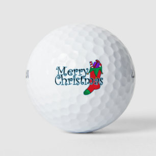***MERRY CHRISTMAS WITH STOCKING*** GOLF BALL