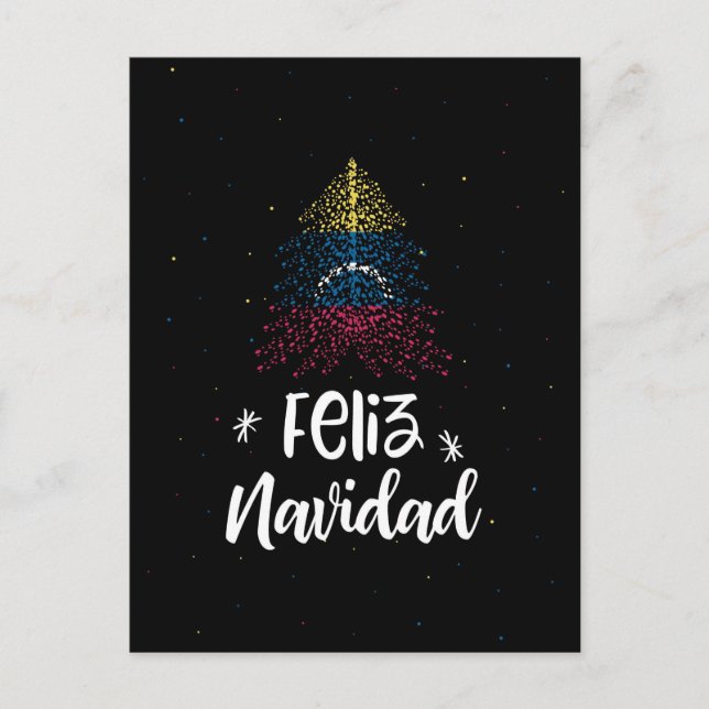 Merry Christmas with Venezuela  flag Holiday Postcard (Front)