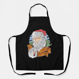 Merry Christmas with vintage Santa Claus Apron
