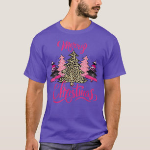 merry Christmas womens Girls pink tree christmas l T-Shirt