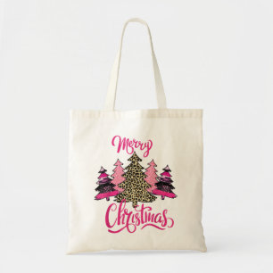 merry Christmas womens Girls pink tree christmas l Tote Bag