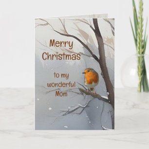 Merry Christmas Wonderful Mum Watercolor Card
