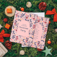 Merry Christmas Woodland Friends in Winter Forest 