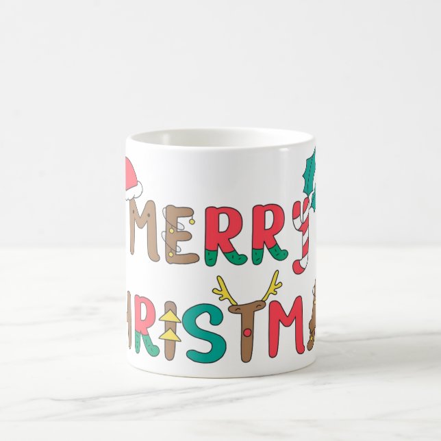 Merry Christmas word element Coffee Mug (Center)