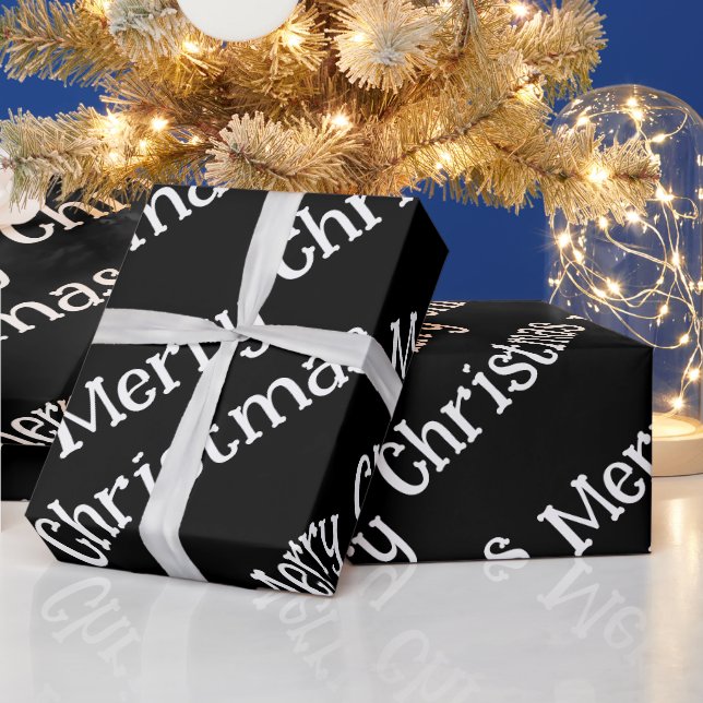 Merry Christmas Wrapping Black Paper (Holidays)