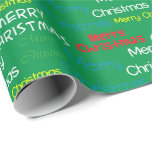 Merry Christmas Wrapping Paper<br><div class="desc">What better way to present that special gift at Christmas than to wrap it up in quality wrapping paper. This design has 'Merry Christmas' written in several styles throughout the whole page with the words in white on a red background. Definitely worth paying a little more for a pattern that...</div>