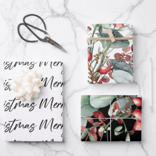 Merry Christmas Wrapping Paper Sheet