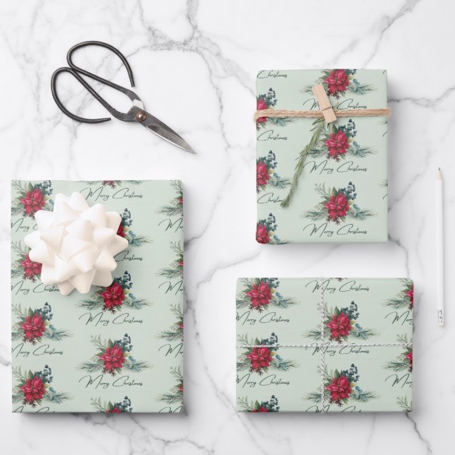 Merry Christmas Wrapping Paper Sheet (Front)