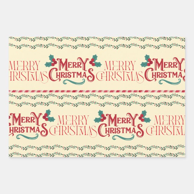 Merry Christmas  Wrapping Paper Sheet (Front)