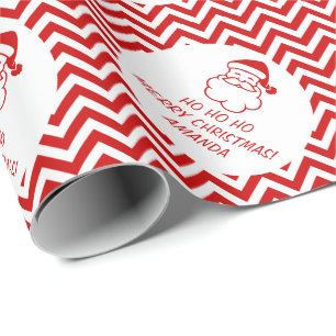 Merry Christmas wrapping paper with Santa wishes