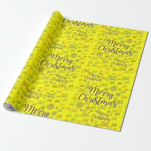Merry Christmas Wrapping Paper Yellow