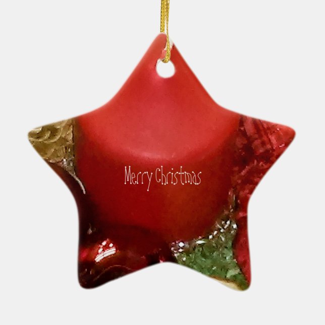 Merry Christmas Wreath Ceramic Tree Decoration (Back)