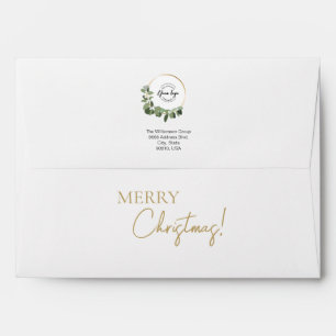 Merry Christmas Wreath Company logo return address Envelope